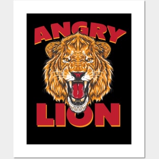 Angry Lion Head Design for all who loves wild animals Posters and Art